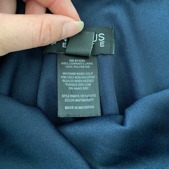 Colorblock Day Dress w/ Flutter Sleeves - Picture 3 of 3